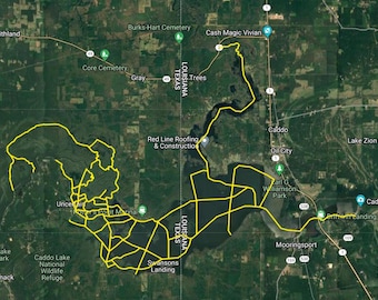 Caddo Lake Boat Lanes Fishing Map - Garmin - Lowrance- Simrad - Hummbird  - iPhones -Android - Fish finders - GPS - MAC - PC