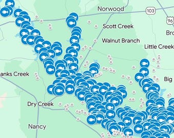 Sam Rayburn Hotspots Fishing Map - Garmin - Lowrance- Simrad - Hummbird  - iPhones -Android - Fish finders - GPS - MAC - PC