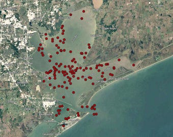 Galveston Bay Hotspots Fishing Map - Garmin - Lowrance- Simrad - Hummbird  - iPhones -Android - Fish finders - GPS - MAC - PC
