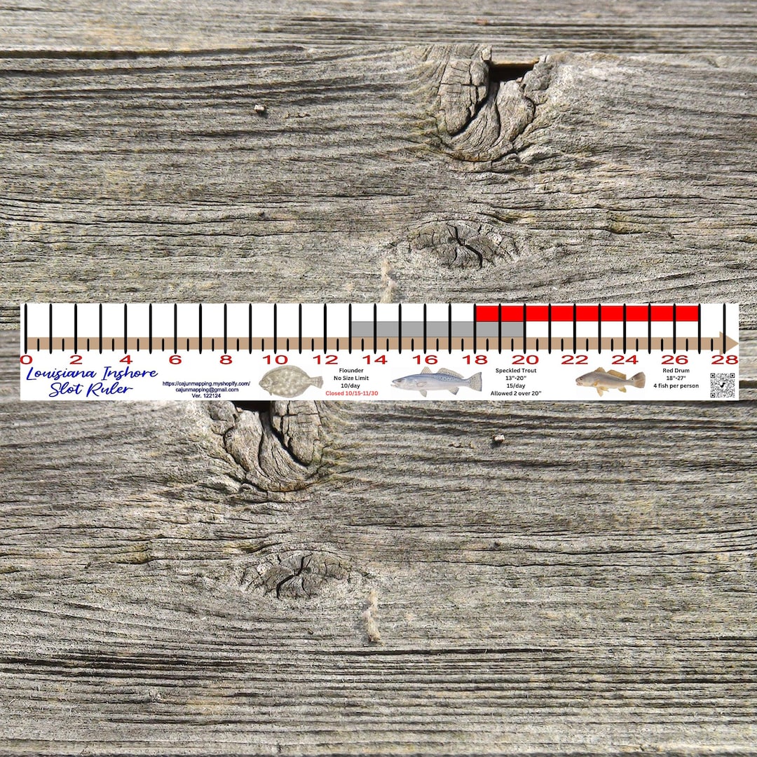 Slot Ruler Louisiana Inshore Fishing Slot Ruler Decal - Etsy