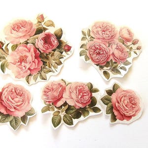Apliques de rosas vintage coser en apliques de algodón hechos a mano cortados (B)