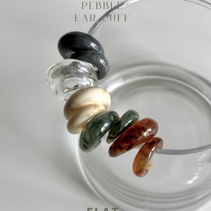 Pebble Earcuff - Bold No Piercing Non-Tarnishing Conch Ear Cuff Aesthetic Daily Simple Unique Marble High Quality Gift for Her Trendy