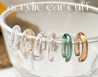 Clear Mini Acrylic Ear Cuff Collection | Earrings Conch No Piercing Resin High Quality Helix Minimalist Unique Sustainable Trendy