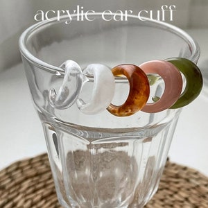Bold Acryl Ring Ohr Manschette Kollektion - Sommer Einzigartige Statement Kein Piercing Conch Knorpel, Lebendige Nicht Anlaufen Ohrringe, Geschenk für Sie