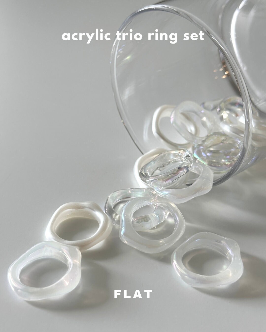 Set of 3 | Jelly Cloud Acrylic Trio Ring Set, Minimalist Handmade ...