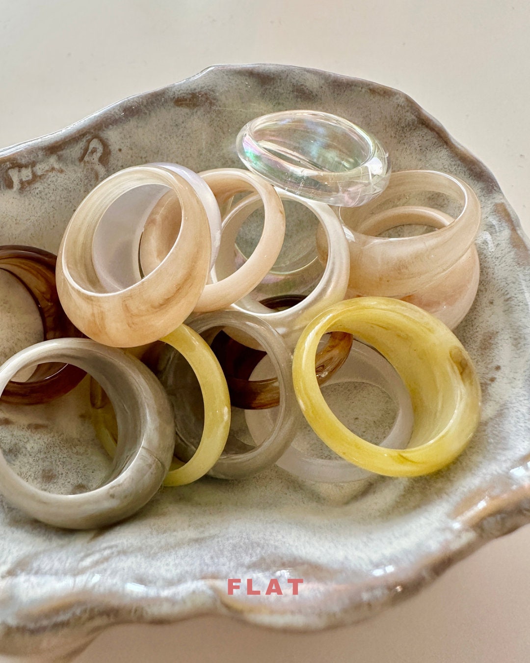 Akrilic Rings Bold Acrylic Statement Ring Collection - Minimalist Unique Colors ...