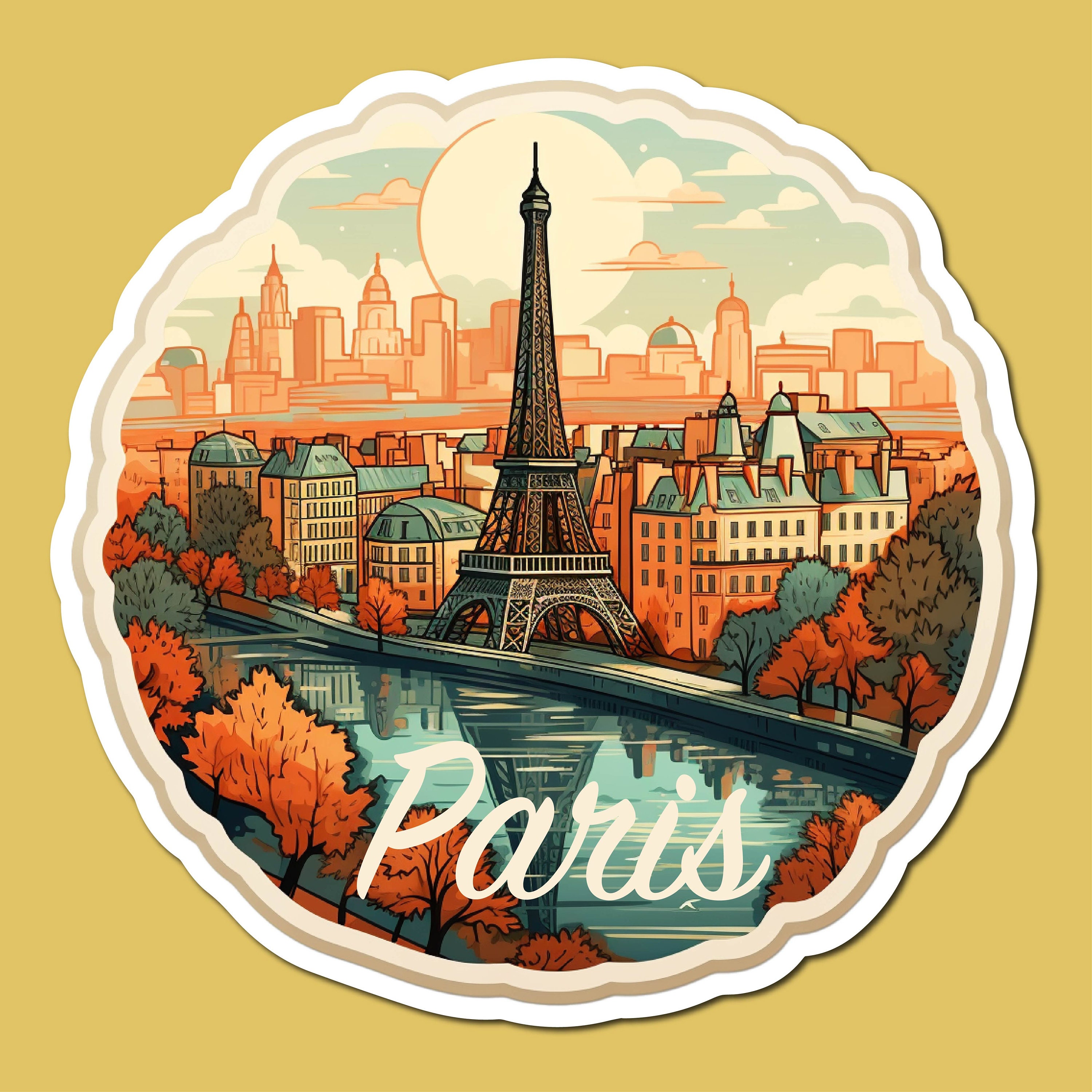 Paris Luggage Sticker, Travel Sticker, Vinyl Sticker Etsy