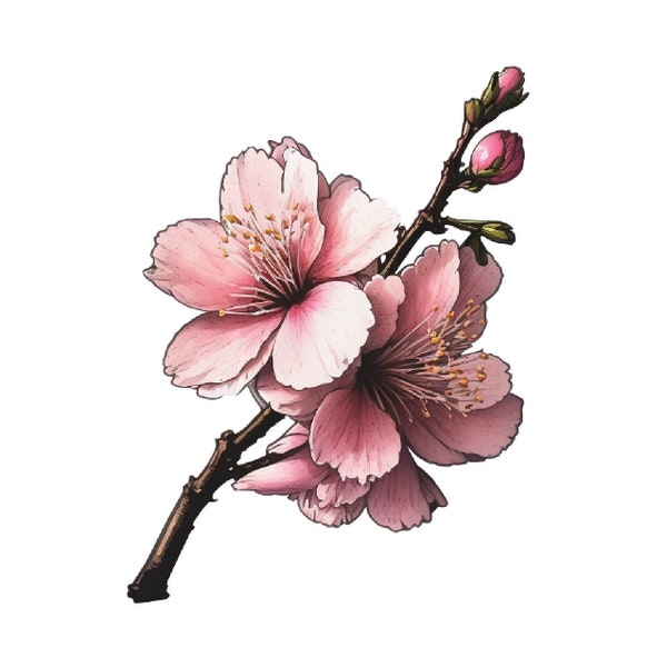 Sakura Blossom Sticker | Cherry Blossom Sticker | Stickers for Laptop, Phone, Tumbler, Journal - Waterproof Vinyl stickers