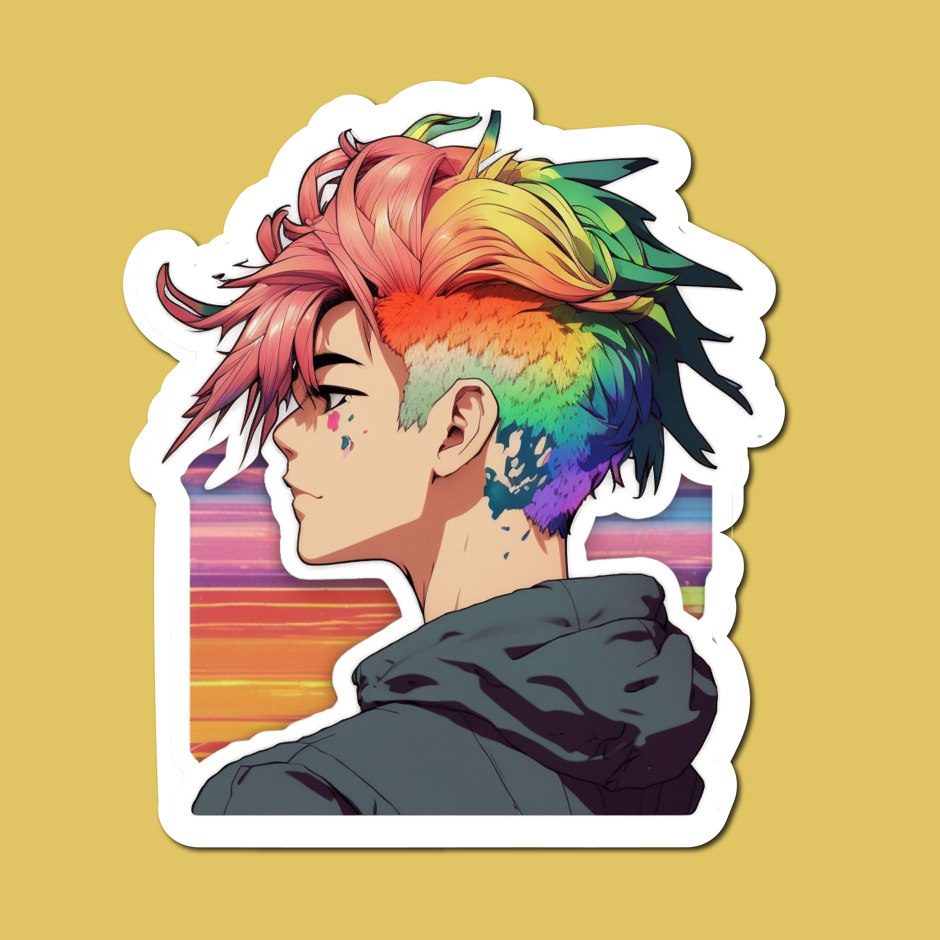 White Hair Anime Boy - Anime Boys - Sticker