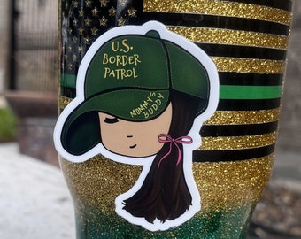 Border Patrol Sticker Daughter Gift Girl Doll Sticker Law Enforcement Sticker For Kids Laptop Sticker Kids Gift Glossy Water Bottle Sticker