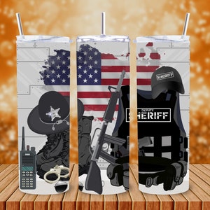 Sheriff Tumbler Wrap Skinny 20oz Straight Tumblers Law Enforcement Badge Deputy Sheriff Tumbler Wrap Police Officer Gift Sheriff Badge