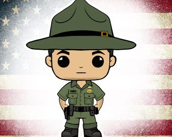 Border Patrol Pop Figure Sticker: Law Enforcement Gift