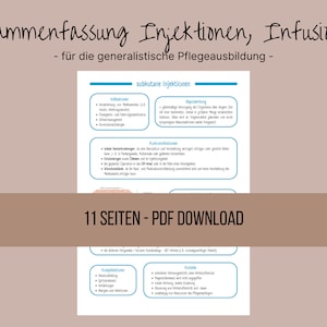 Injections, infusions - study notes, summary