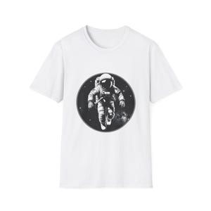 Astronaut T-Shirt Unisex Softstyle Tee for Space Lovers, Galaxy Theme Shirt, Cosmonaut Gift, Birthday Present, Comfortable Casual Wear