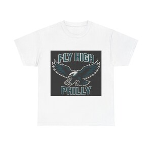 Philadelphia Eagles Fly High Philly Football T-Shirt, Vintage Style Sports Fan Tee, Gift for Eagles Fans