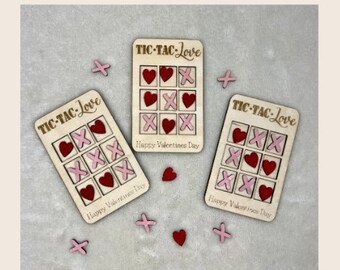 Digital Download - Valentines Day Tic Tac Toe Classroom Gift. SVG Valentines Day Gift Laser Cut File. Valentines Gift SVG. Classroom Gift.