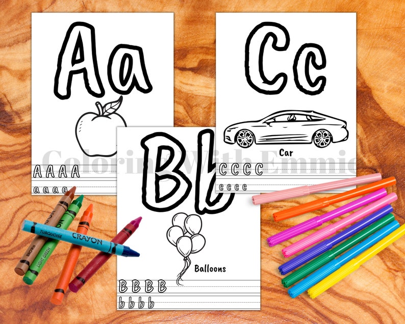 ABC Coloring Pages - Etsy