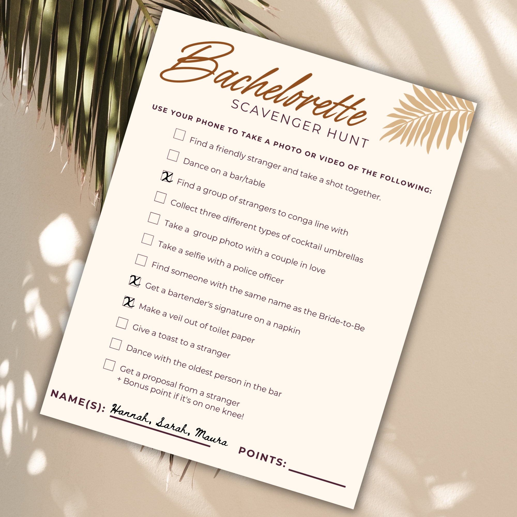 Bachelorette Scavenger Hunt, Fully Editable & Customizable, Bridal