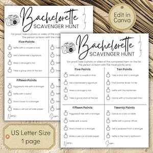 Bachelorette Scavenger Hunt, Bachelorette Games, Printable, Hen Party ...