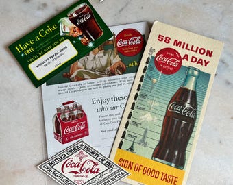 Vintage Coca Cola Ephemera Lot/Bundle for Collecting, Art Projects, Scrapbooking