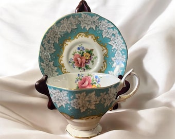 Royal Albert Tea Cup, Enchantment, Tea Cup and Saucer, Malvern, Gift for Her, Vintage Tea Cups, Bone China