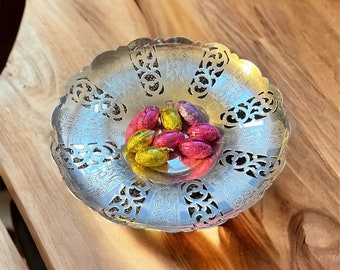 Silver Plated Candy Dish, Vintage Pedestal Dish, Wm A Rogers, Jewelry Holder, Retro, Mid Century Modern Decor