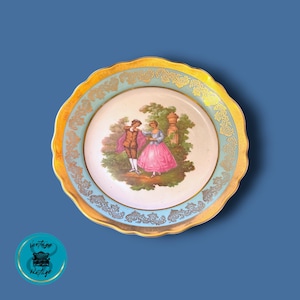 Vintage LIMOGES Plate, Collector Plate, Limoges France, Courting Design, Made in France