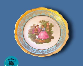 Vintage LIMOGES Plate, Collector Plate, Limoges France, Courting Design, Made in France