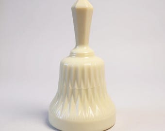 Custard Glass Bell, Uranium Glass, Akro Agate, Art Deco