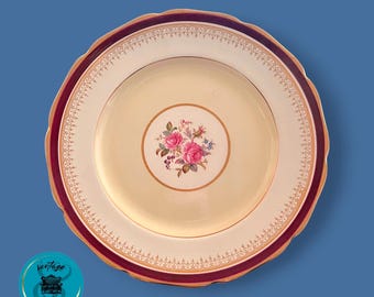Johnson Brothers Burgundy Frinton Pareek Dinner Plate