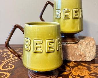 Mid Century Modern Ceramic Beer Mugs