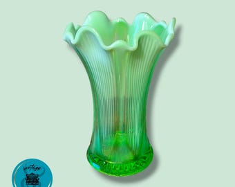 Antique Green Glass Vase