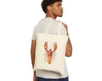 Fischer-Mode-Hummer-Einkaufstasche, Nautische Strandtasche, Ozean-Liebhaber-Geschenk, Segeltuch-Einkaufstasche, Meeresleben-Tasche, wiederverwendbare Schultertasche