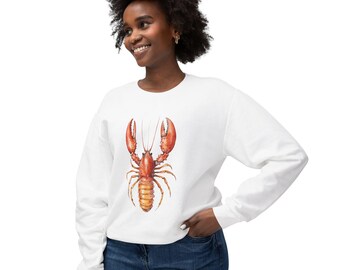 Unisex Lightweight Crewneck Sweatshirt, Ultimate Lobster Sweatshirt for Fishermen, Trendy Coastal Apparel for 2025