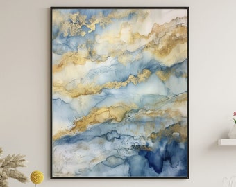 抽象的な水彩渦巻き模様の絵画 • 印刷可能な壁掛けアート - Etsy 日本