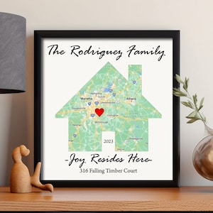Uniek kaartkunstwerk, nieuw huis Housewarming cadeau, gepersonaliseerd cadeau voor koppels, makelaar sluitend cadeau, uniek makelaarscadeau voor kopers