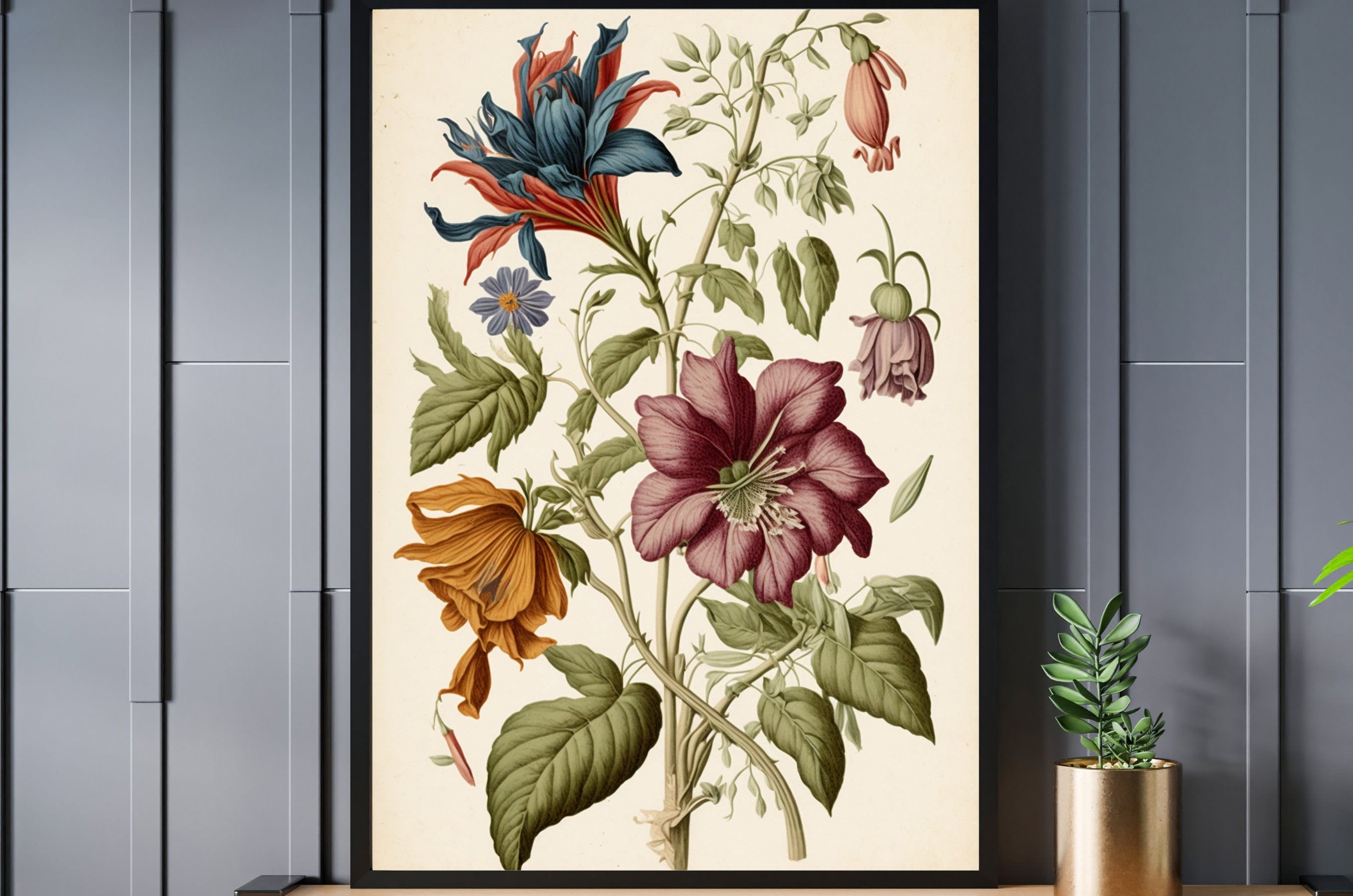 Antique Watercolor Floral Print Vintage Wall Art Boquet of - Etsy