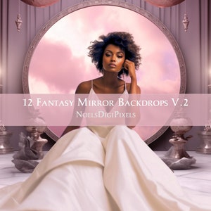 12 Fantasy Mirror Digital Backdrops, Version 2, Photoshop Overlay, Maternity Backgrounds, Fantasy Background, Photography, Family Portraits