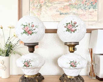 Pair of Quoizel Abigail Adams Collection Blue Floral GWTW 3-way