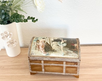 Vintage Japanese Music Box – Nicolas Lancret "The Dancer Camargo" Artwork