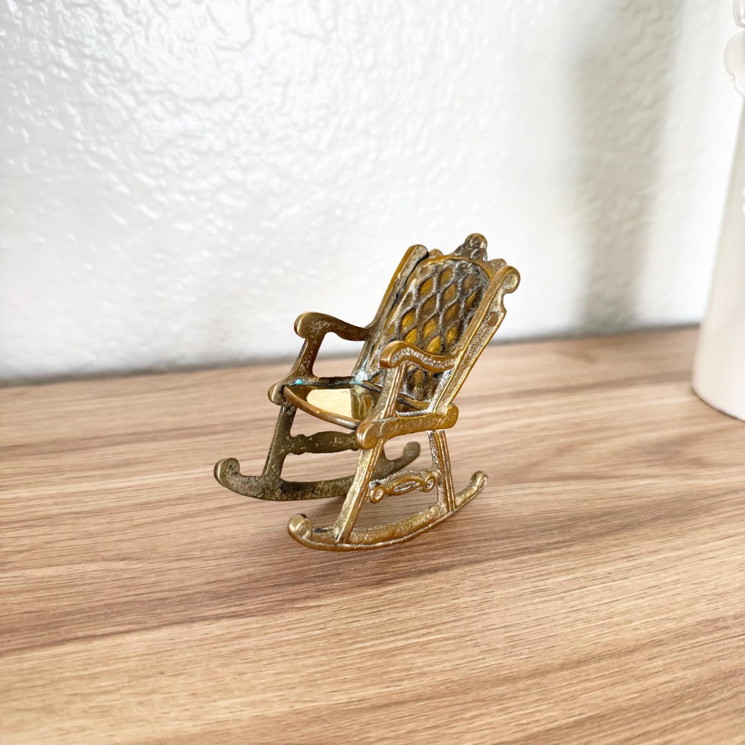 Vintage Miniature Brass Rocking Chair, Dolls House Furniture - Etsy