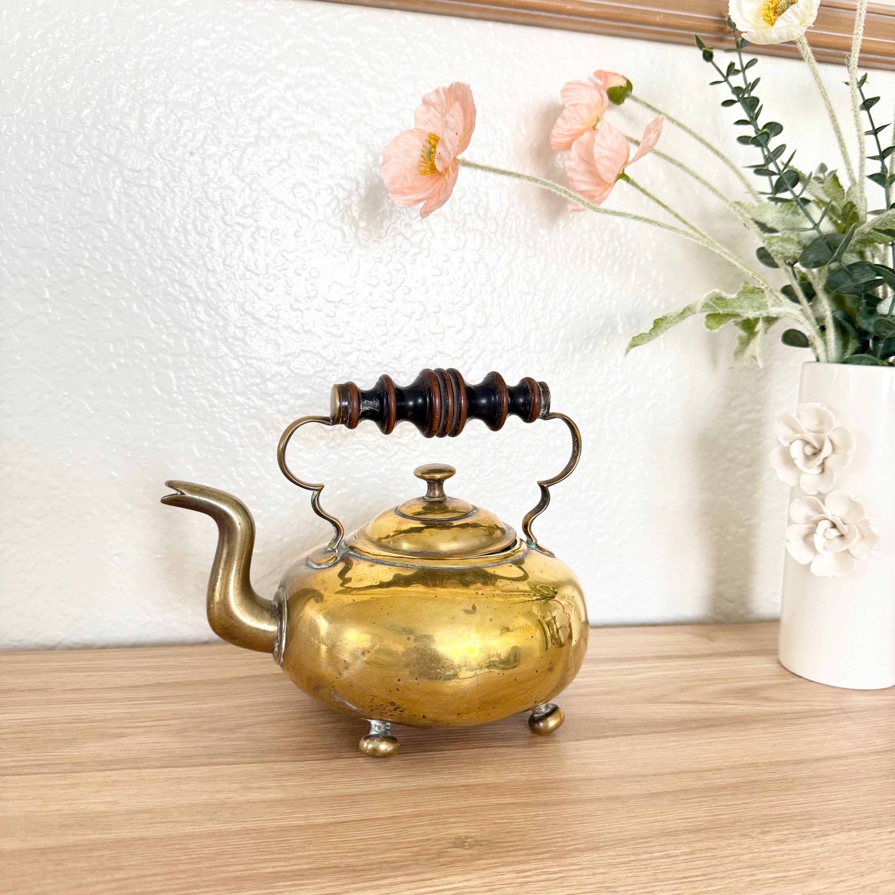 ヴィンテージ　アンティーク　ティーポット 真鍮　1029g E.P. BRASS Antique Brass Teapot - Etsy