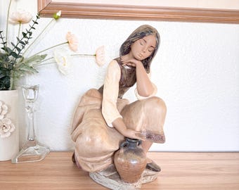 COSÌ COM'È - Figurina in porcellana Lladró "Donna portatrice d'acqua classica", oggetto da collezione spagnolo (senza rosa)