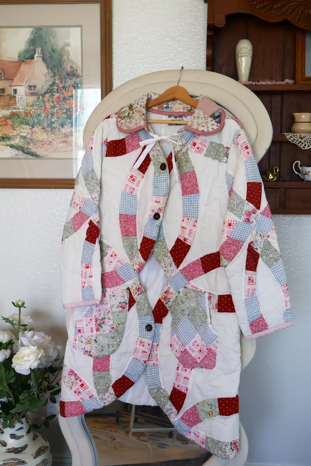 Reworked Patchwork Reworked Sample Reworked Vintage Wedding Ring Quilt Jacket | Upcycled Patchwork Coat ...