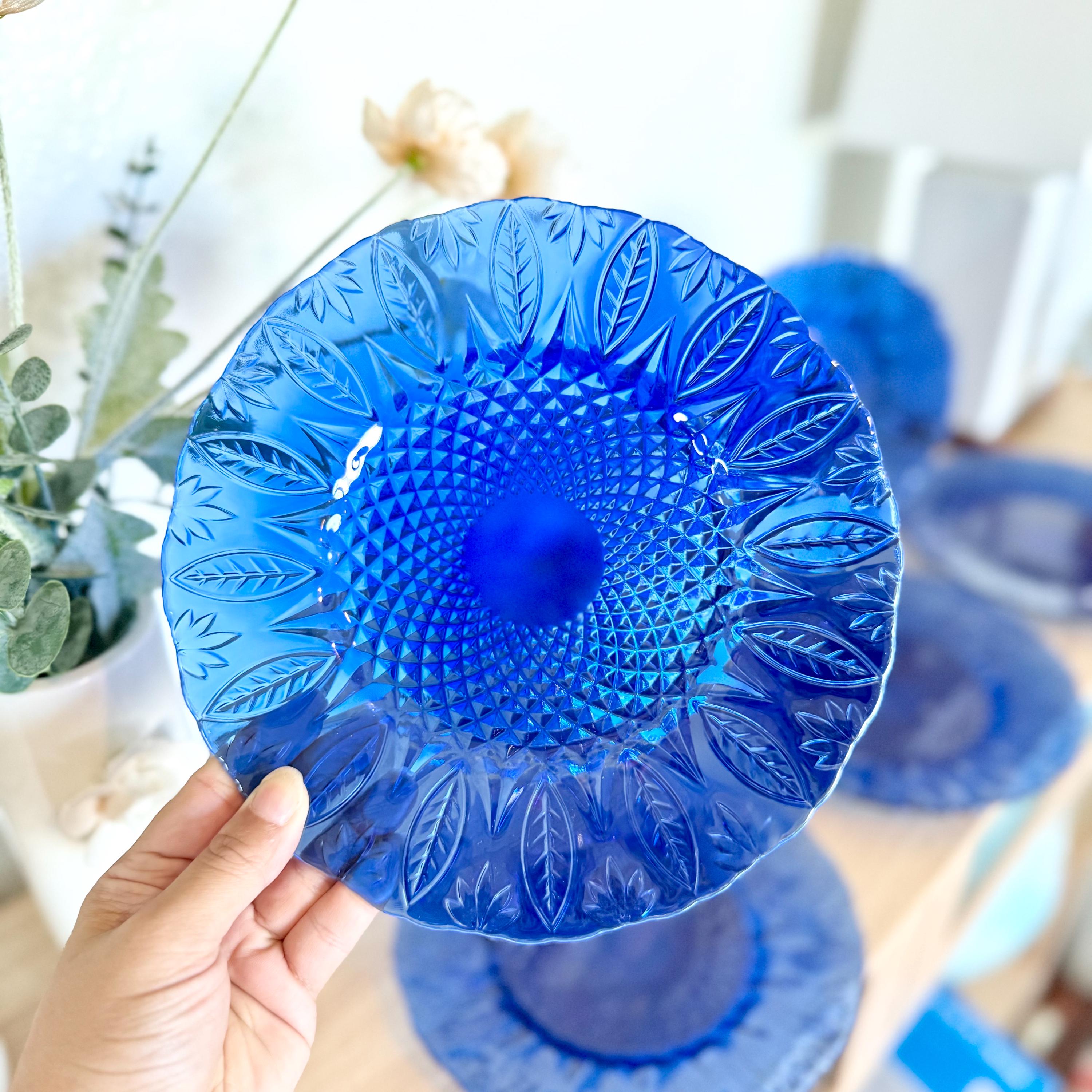 Cobalt Blue Glass Plates