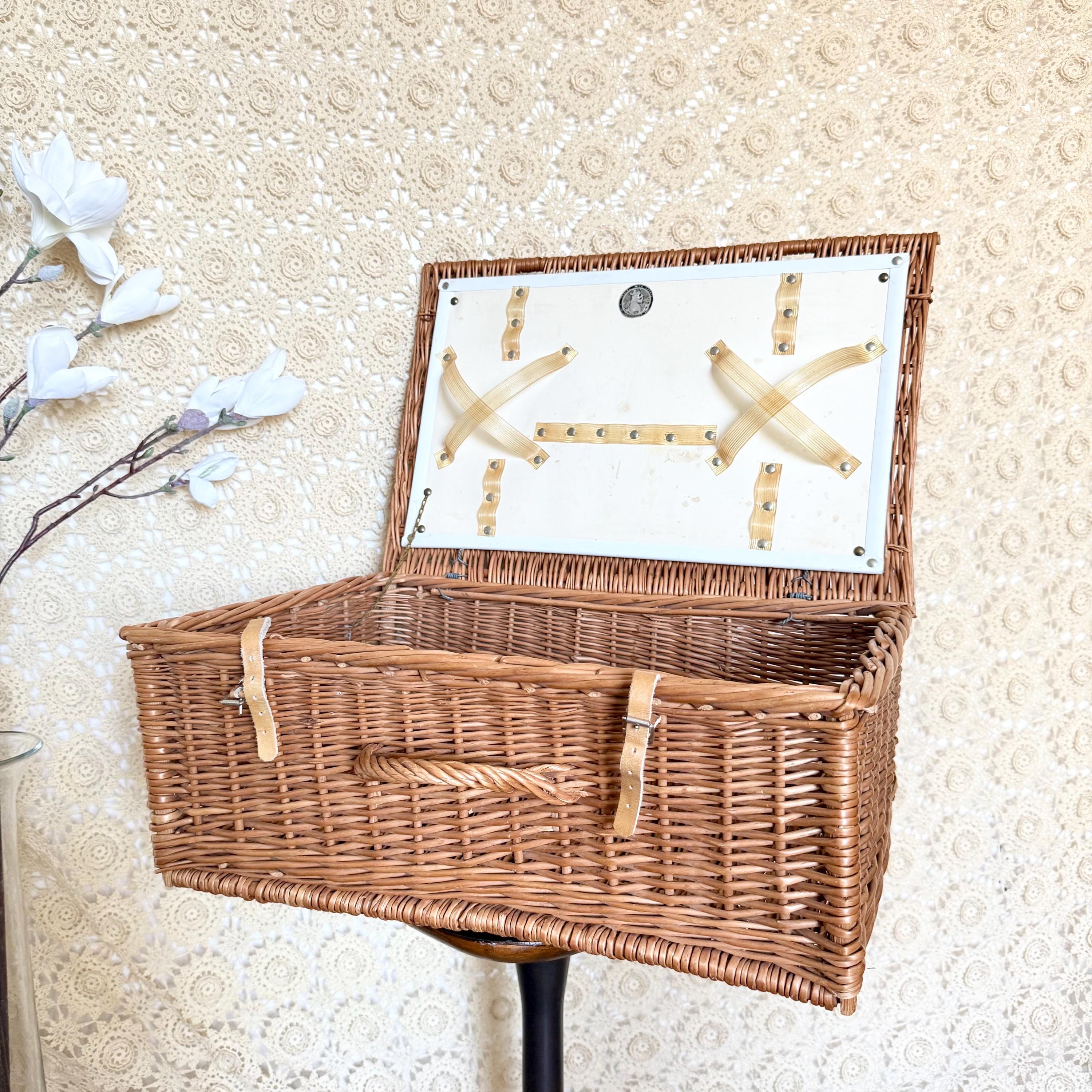 Grand Panier En Osier Vintage - Anses - Pour Linge, Bûches, Pain - 24x18 Pouces