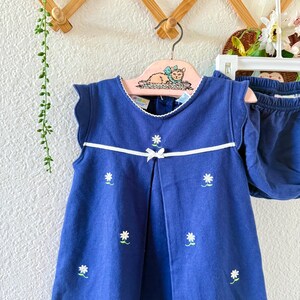 Vintage MiniWear Navy Embroidered Dress with Bloomer (3T) image 2