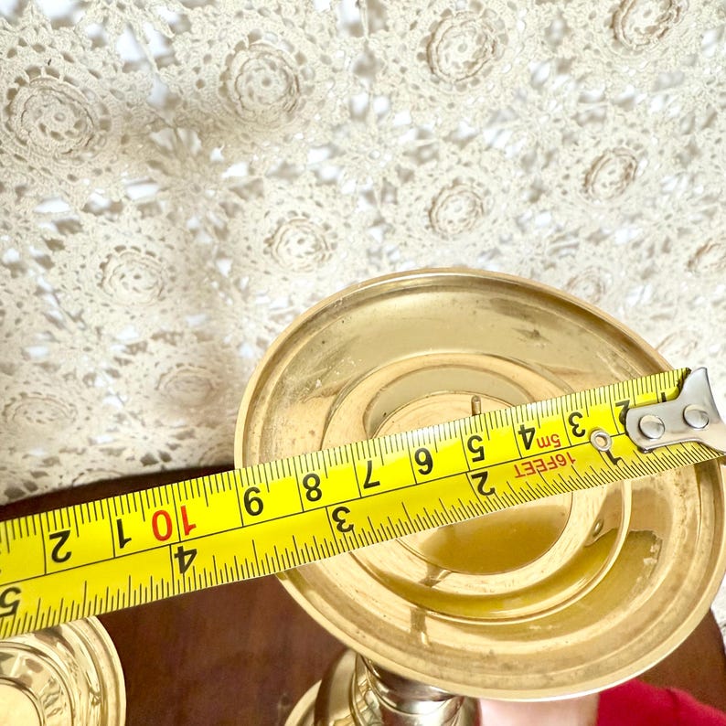 Vintage Brass Pillar Candle Holders Set | Graduated Gold Metal Antique ...