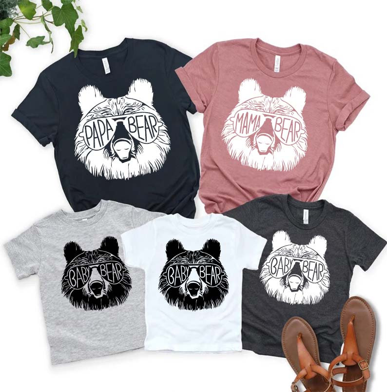 Papa Bear Mama Bear Family Matching Oufit Cool Bears Shirt