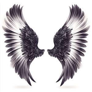 Dark Angel Wings Art Print | Gothic AI Digital Poster | Fantasy Decor Download